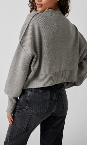 Easy Street crop pullover - heather grey