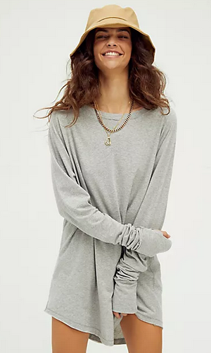 Arden tee by Free People - heather grey