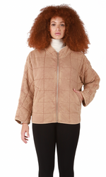Billy quilted jacket - washed taupe
