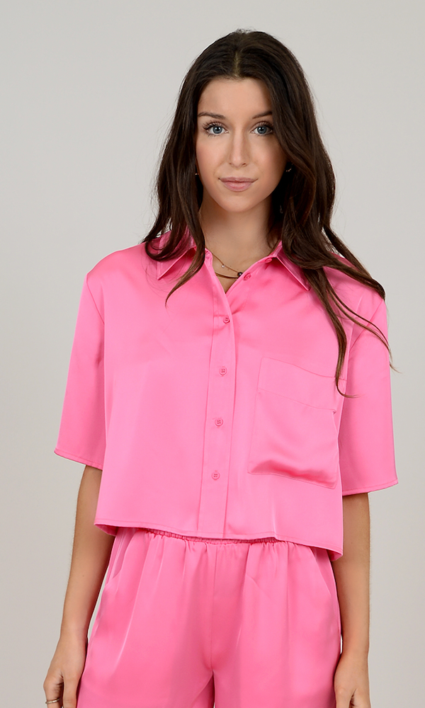 Suzy satin blouse - pink